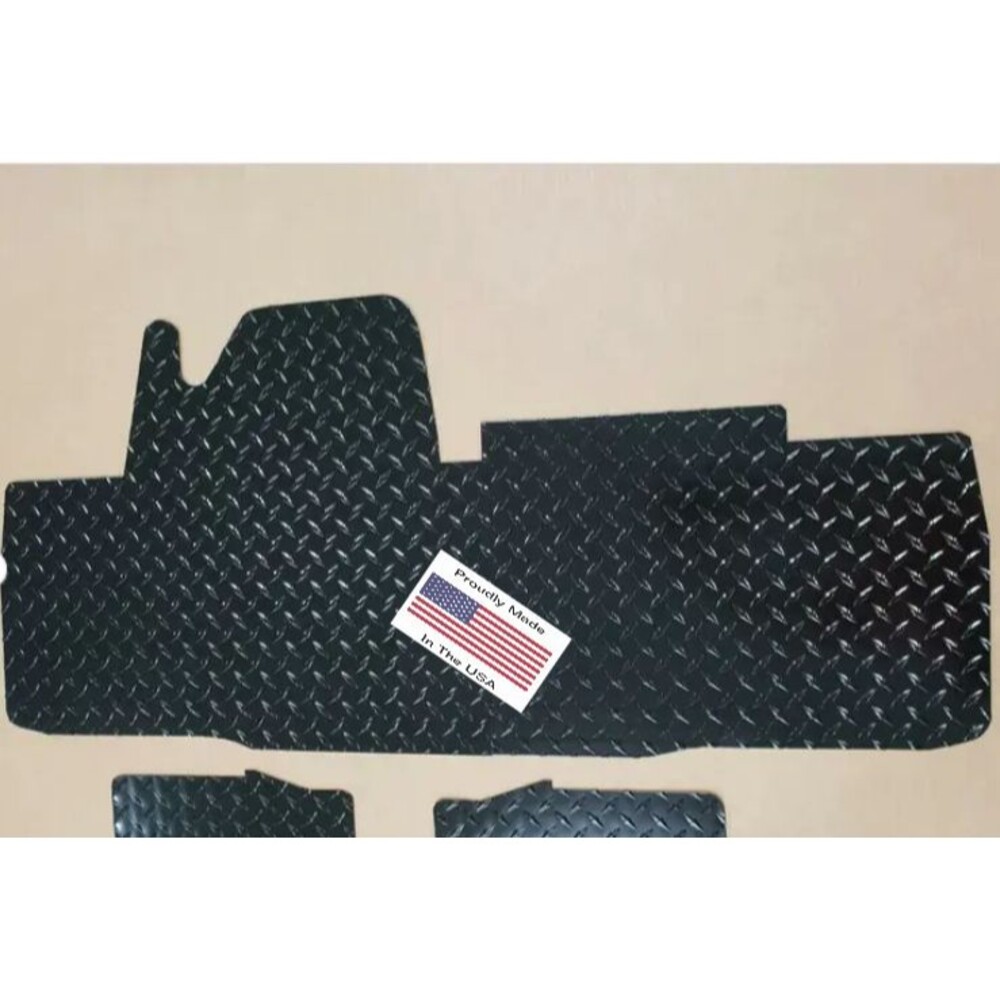 Honda Pioneer 700-4 front floor mats boards 2 pc Dia Plate Front BLACK Made USA